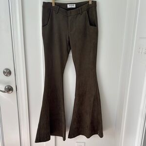 Y2K NWT Free People One Teaspoon Faux Suede Green Pants Size S
